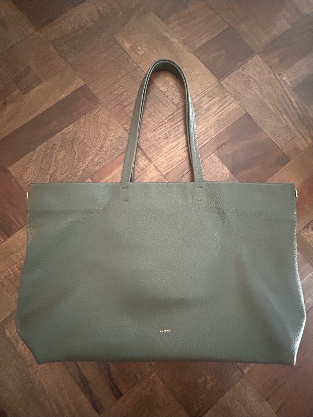 Cuyana Classic Easy Zipper Tote in Dark Olive - Picture 3 of 15